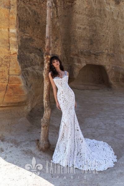 robe de mariée sirène bohème à Marseille 13001