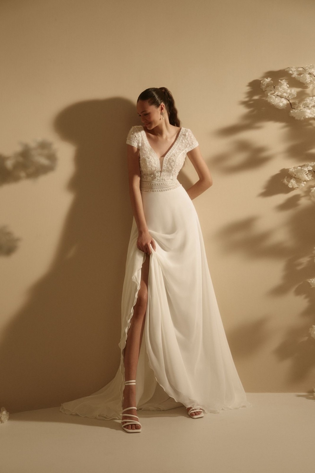 Robe de mariée bohème trapèze à Marseille