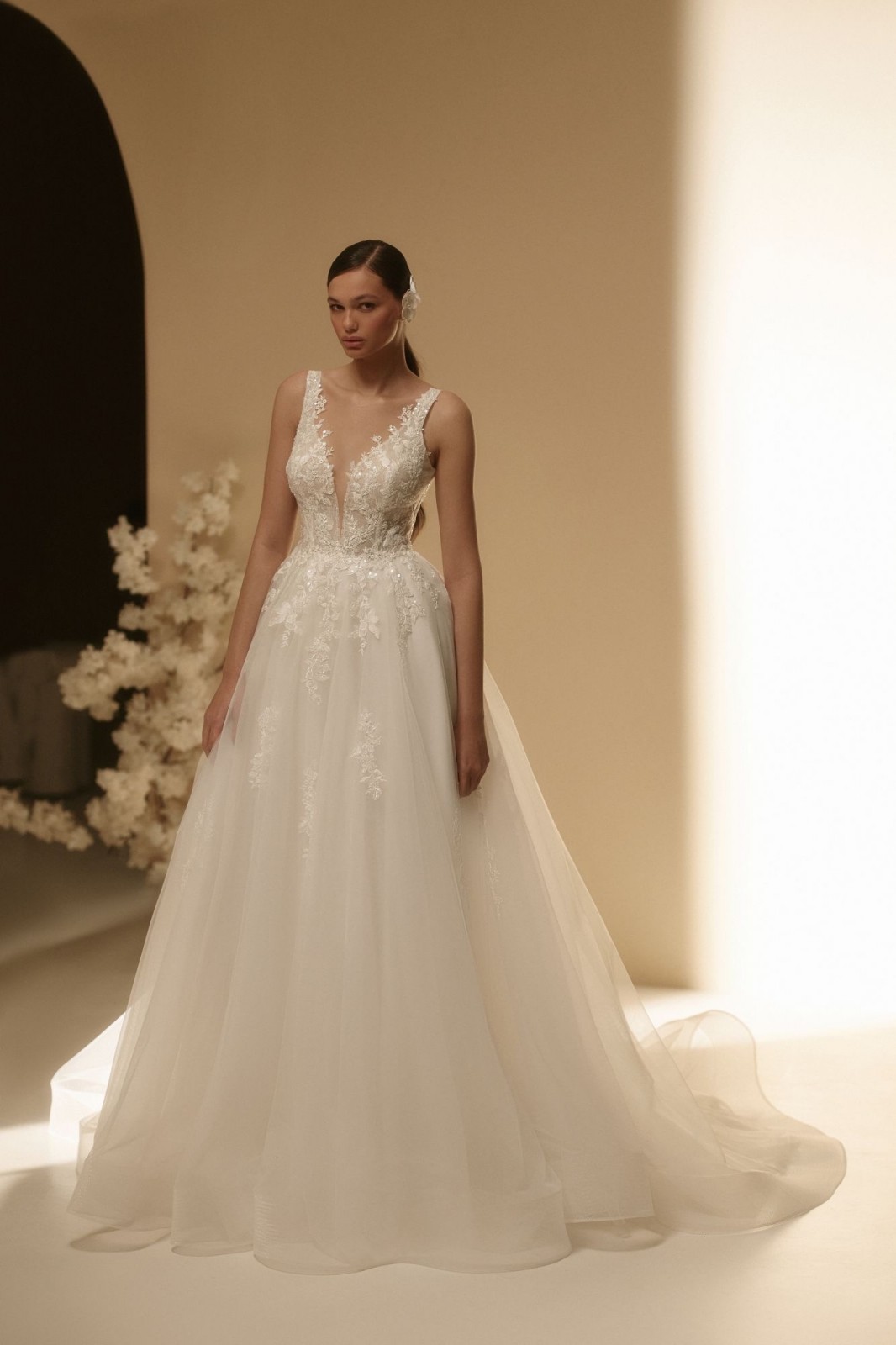 Robe de mariée bohème trapèze au centre-ville de Marseille