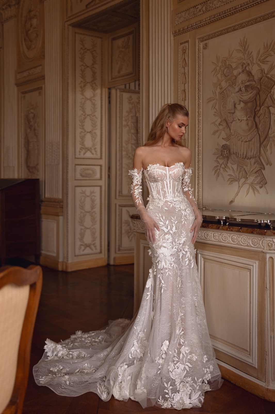 Robe de mariée sirène bustier corseté à Marseille 