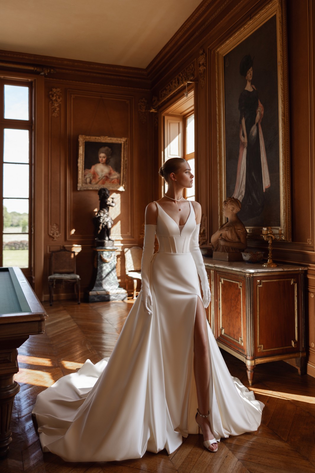 Robe de mariée sirène en crêpe à Marseille