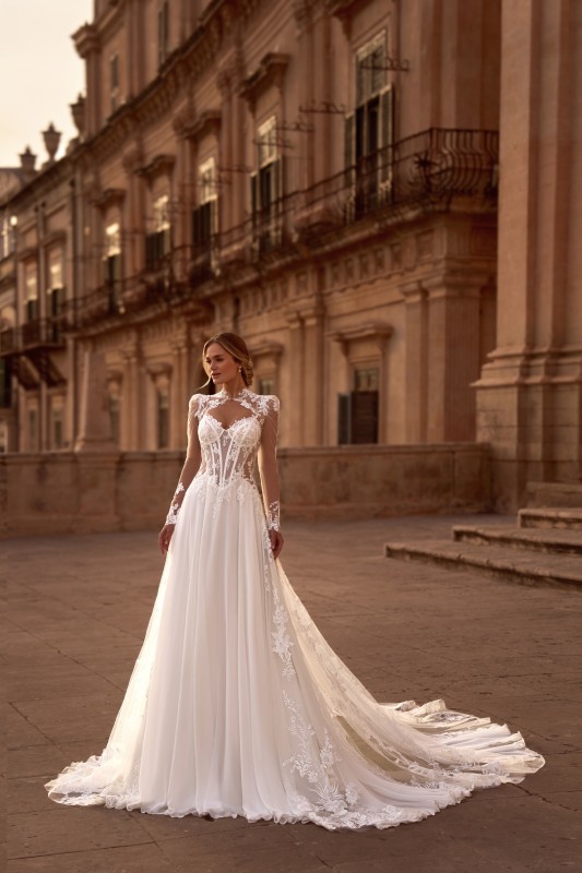 Robe de mariée trapèze en mousseline Marseille